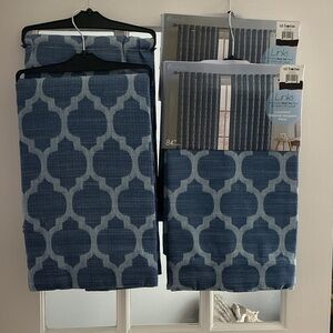 Links by at home Blue Trellis Pattern Curtain Panels